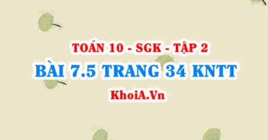 Bài 7.5 trang 34 Toán 10 Kết nối tri thức Tập 2